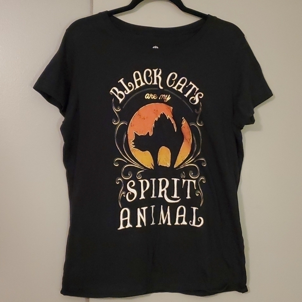 Halloween Black Cat Tee Size 18/20